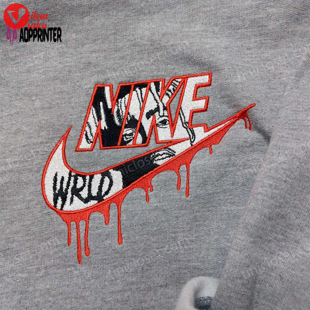 Juice wrld nike embroidered sweatshirt & hoodie: celebrity logo shirt