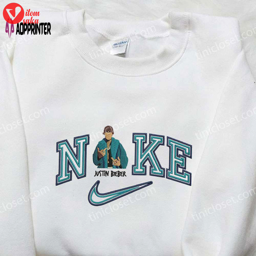 Justin bieber x nike embroidered shirt: celebrity-inspired stylish & trendy