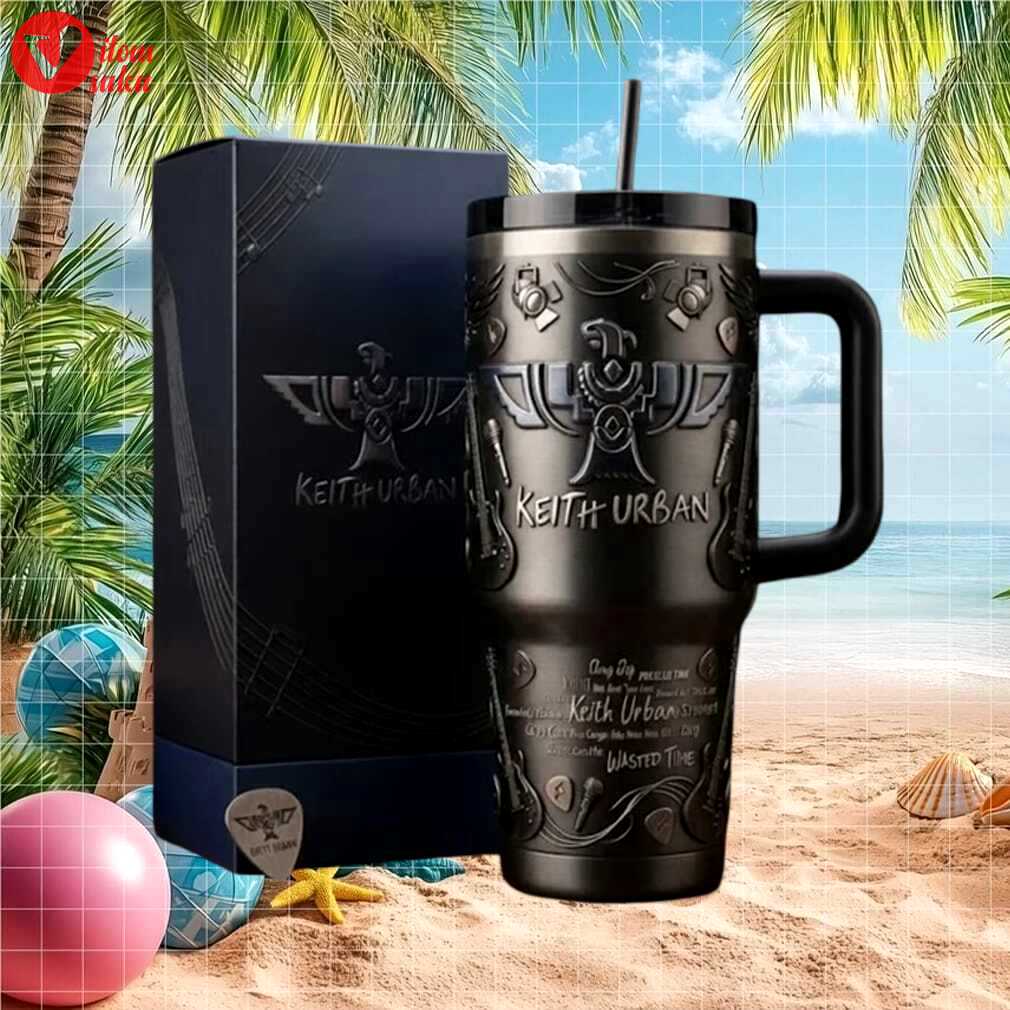 Keith urban wasted time country music tour 2024 retro 40oz gifts for fans stainless steel insulated tumbler