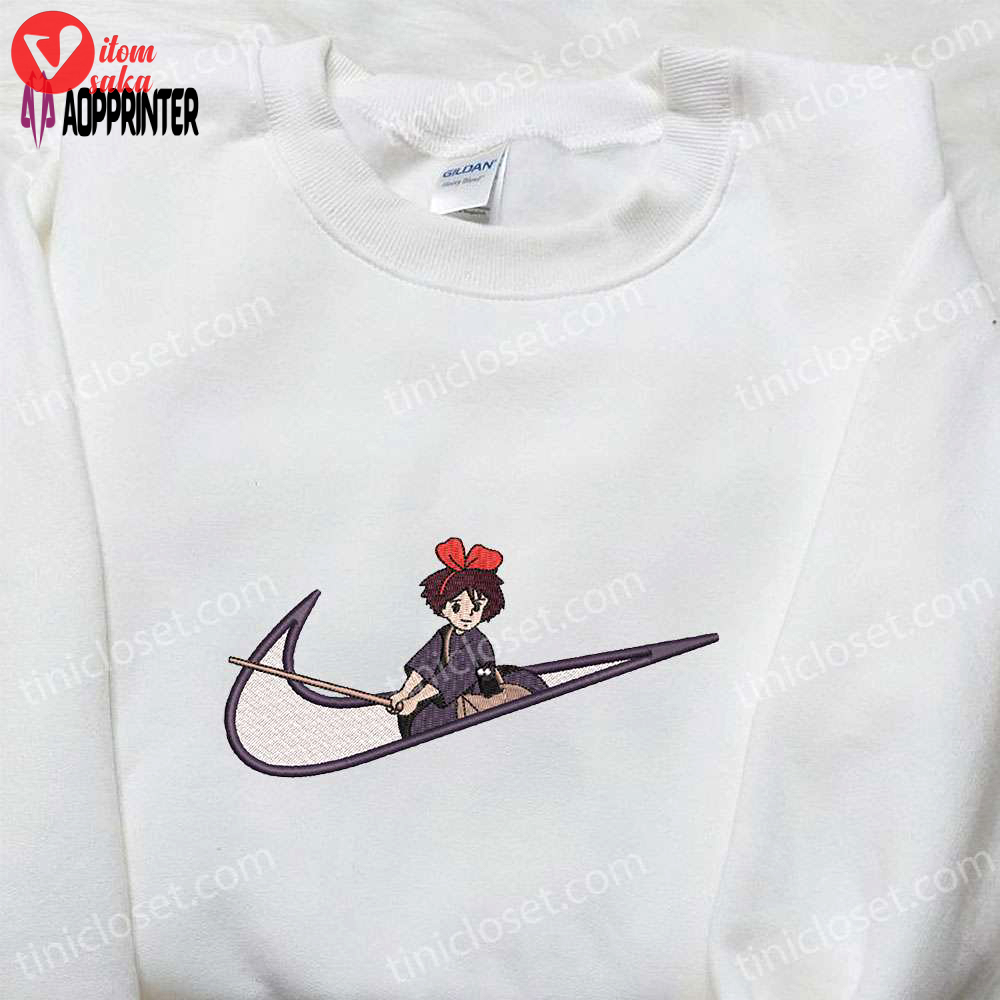 Kiki x nike swoosh embroidered sweatshirt & delivery service shirt: nike inspired apparel