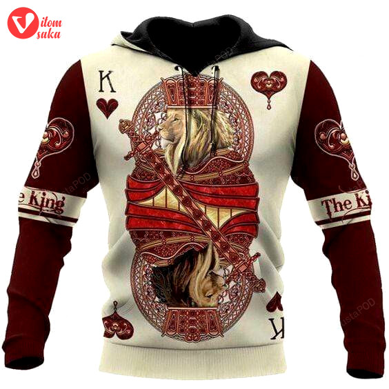 King hearts lion poker 3d all print hoodie, zip- up hoodie