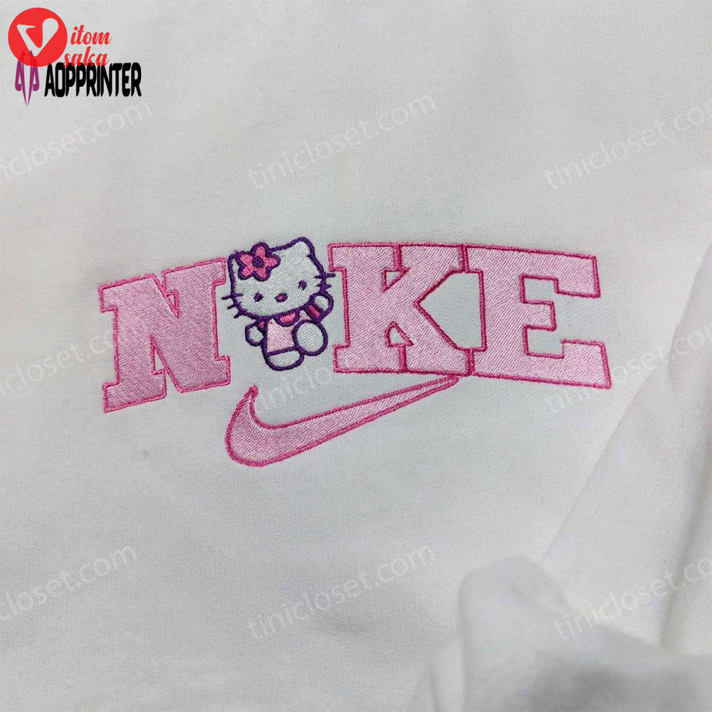 Kitty nike embroidered sweatshirt: nike inspired hoodie – perfect gifts for your girlfriend