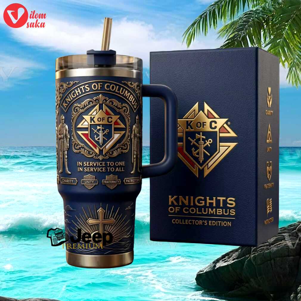 Knights of columbus in service to all collector’s edition fraternity gift stainless steel insulated tumbler