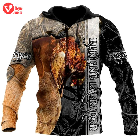 Labrador hunting 3d all over printed hoodie, zip- up hoodie
