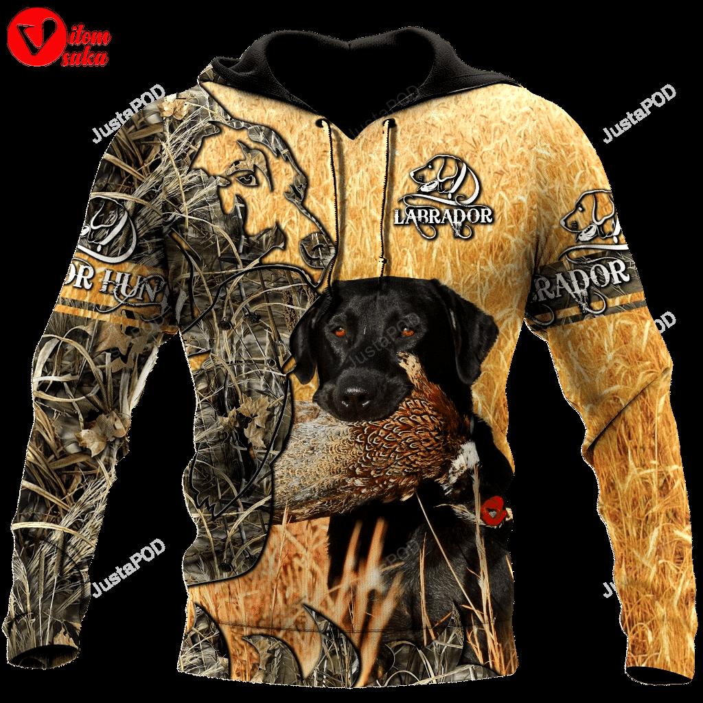 Labrador hunting camo 3d all over printed hoodie, zip- up hoodie