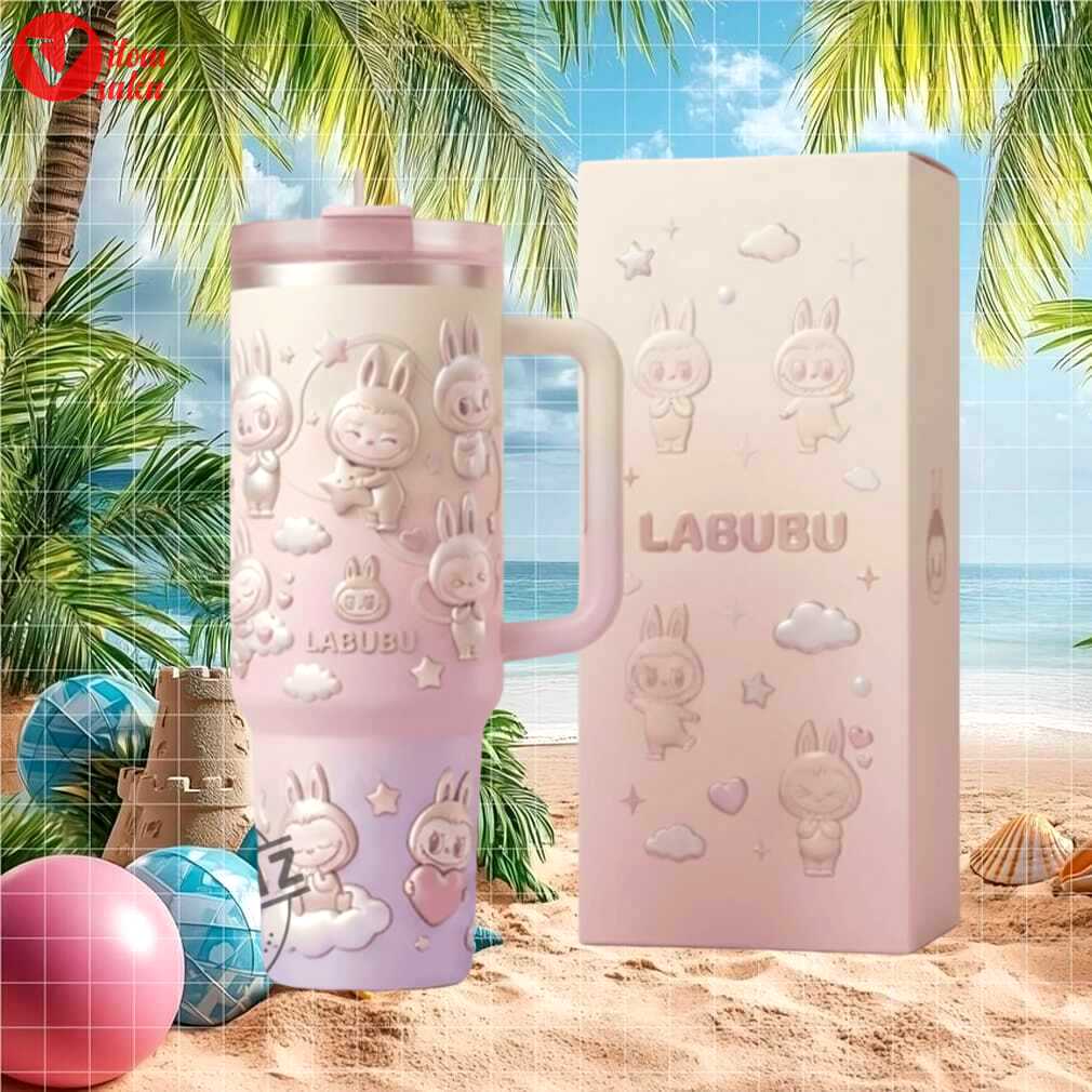 Labubu pink & purple pastel gradient 3d character collectible tumbler