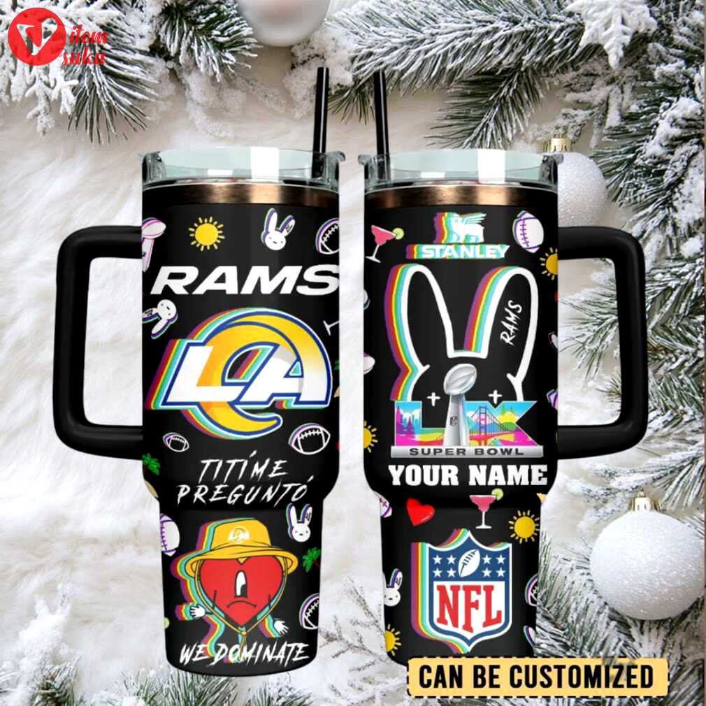 Lar rams football x bad bunny custom stanley cup 40 oz tumbler with handle