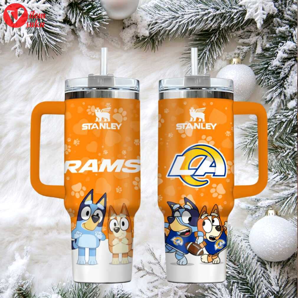 Lar rams football x bluey custom stanley cup 40 oz 30 oz tumbler with handle