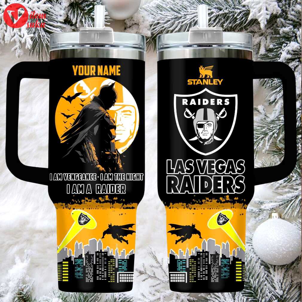 Las vegas raiders batman 20oz stainless steel tumbler with handle