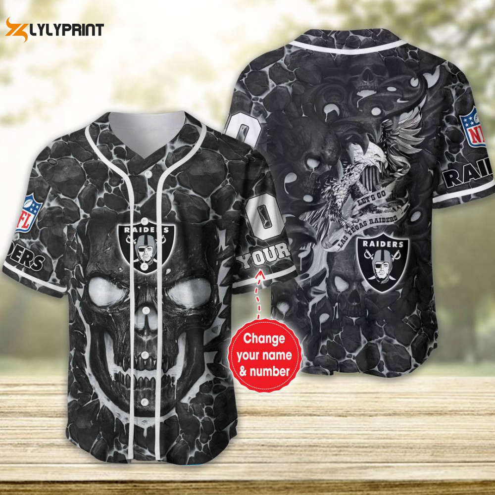 Las vegas raiders personalized baseball jersey fan gifts