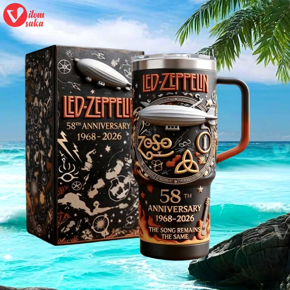 Led zeppelin 58th anniversary 1968 2026 zoso symbols black tumbler