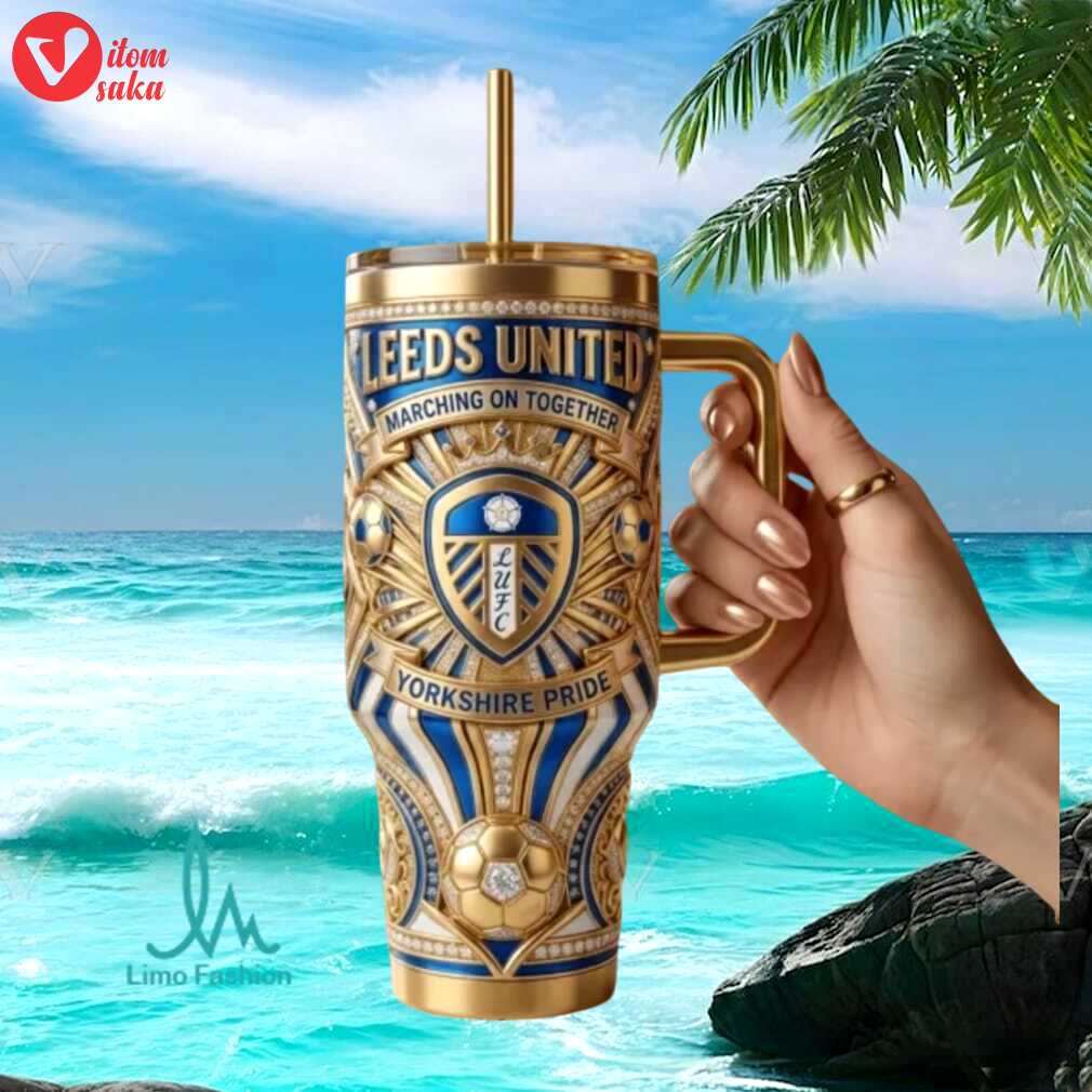 Leeds united yorkshire pride marching on together retro fan gift 40oz stainless steel insulated tumbler
