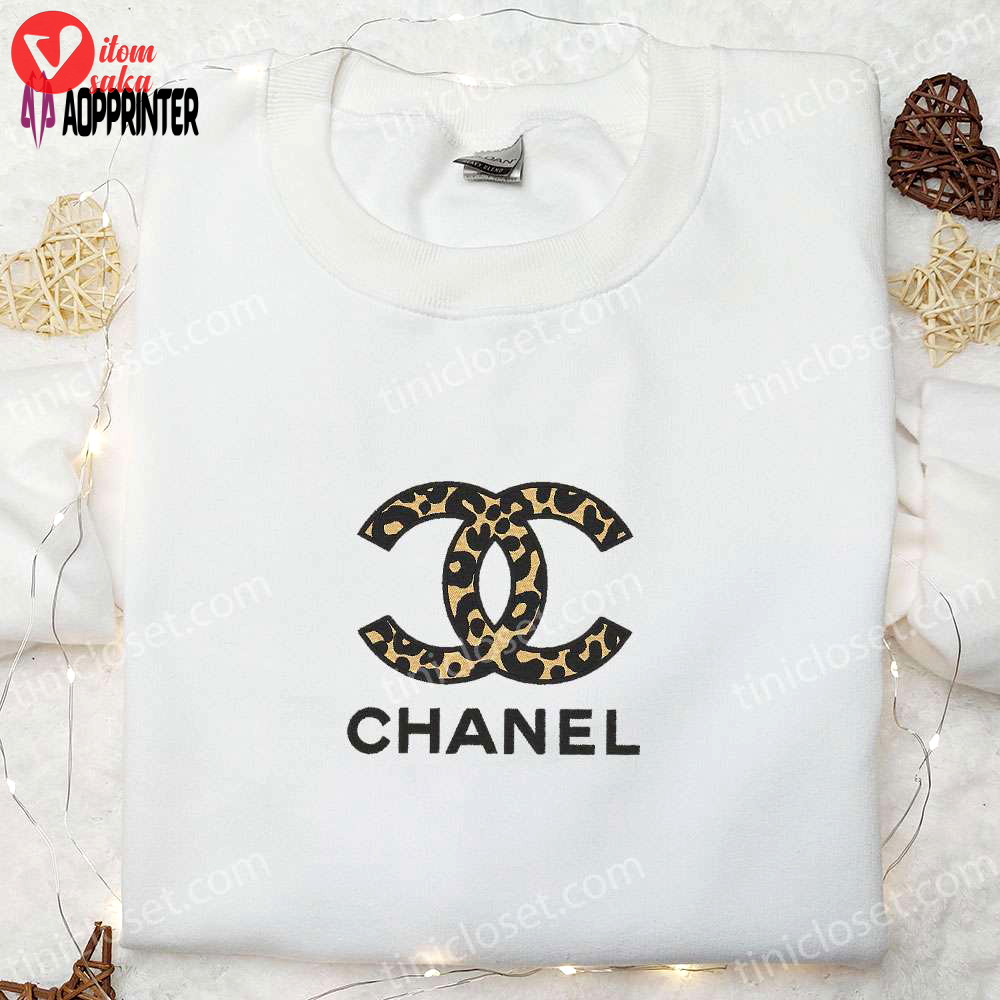 Leopard chanel logo shirt & hoodie: best gift idea trendy embroidered brand logo clothing