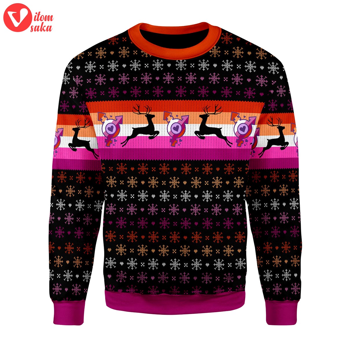 Lesbian flag christmas sweater – stormmerch exclusive
