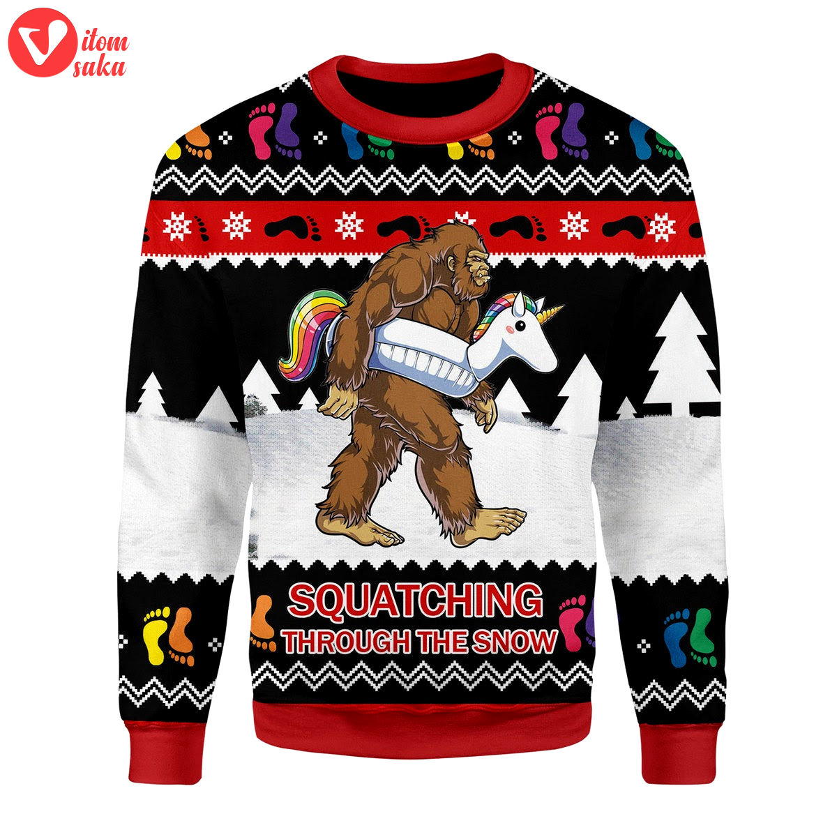Lgbt bigfoot christmas sweater – stormmerch exclusive