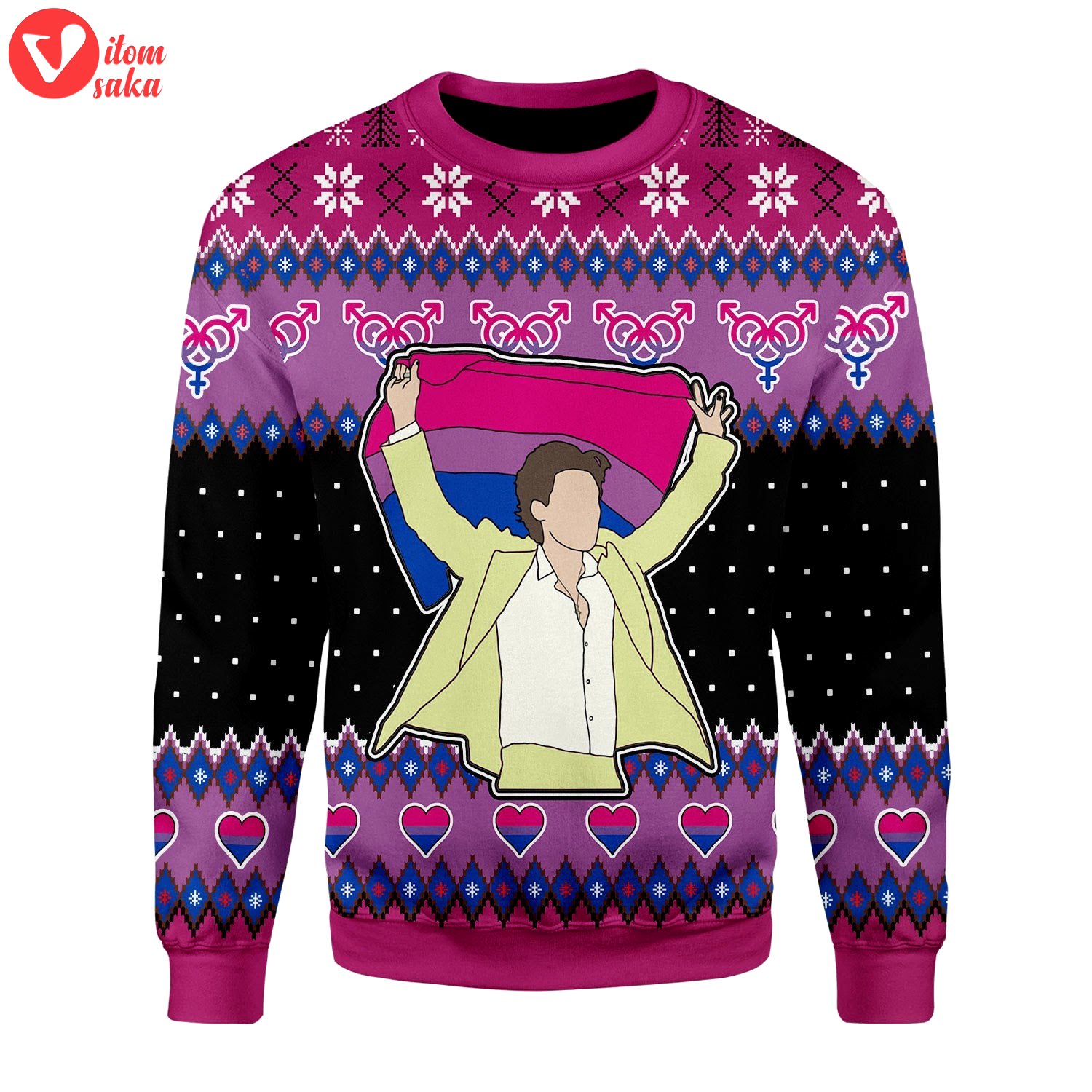 Lgbt bisexual flag harry christmas sweater – stormmerch exclusive