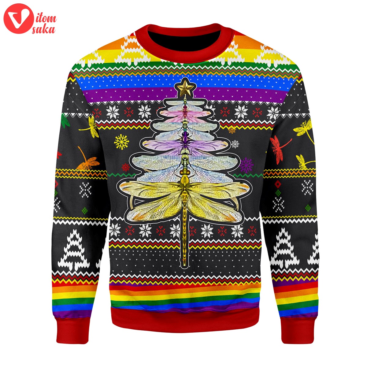 Lgbt dragon christmas tree christmas sweater – stormmerch exclusive