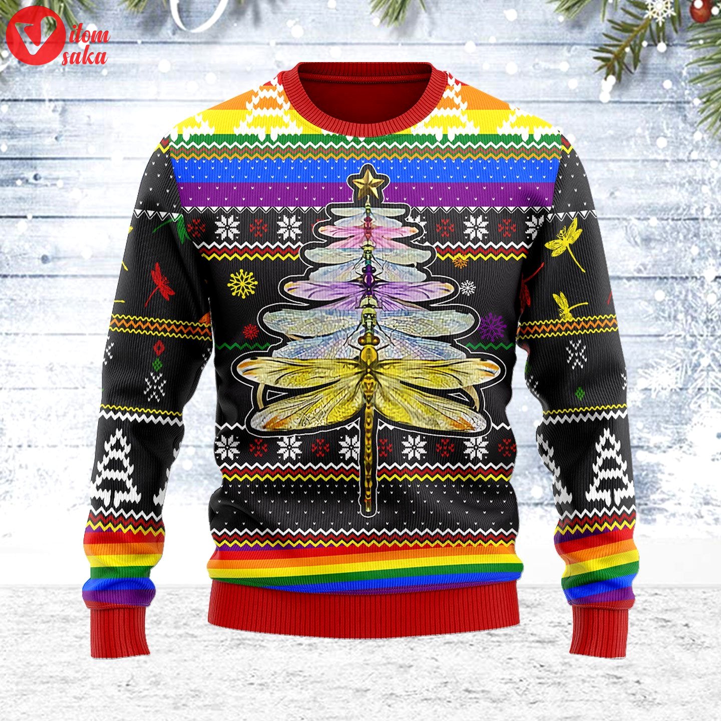 Lgbt dragon christmas tree ugly christmas sweater – stormmerch exclusive