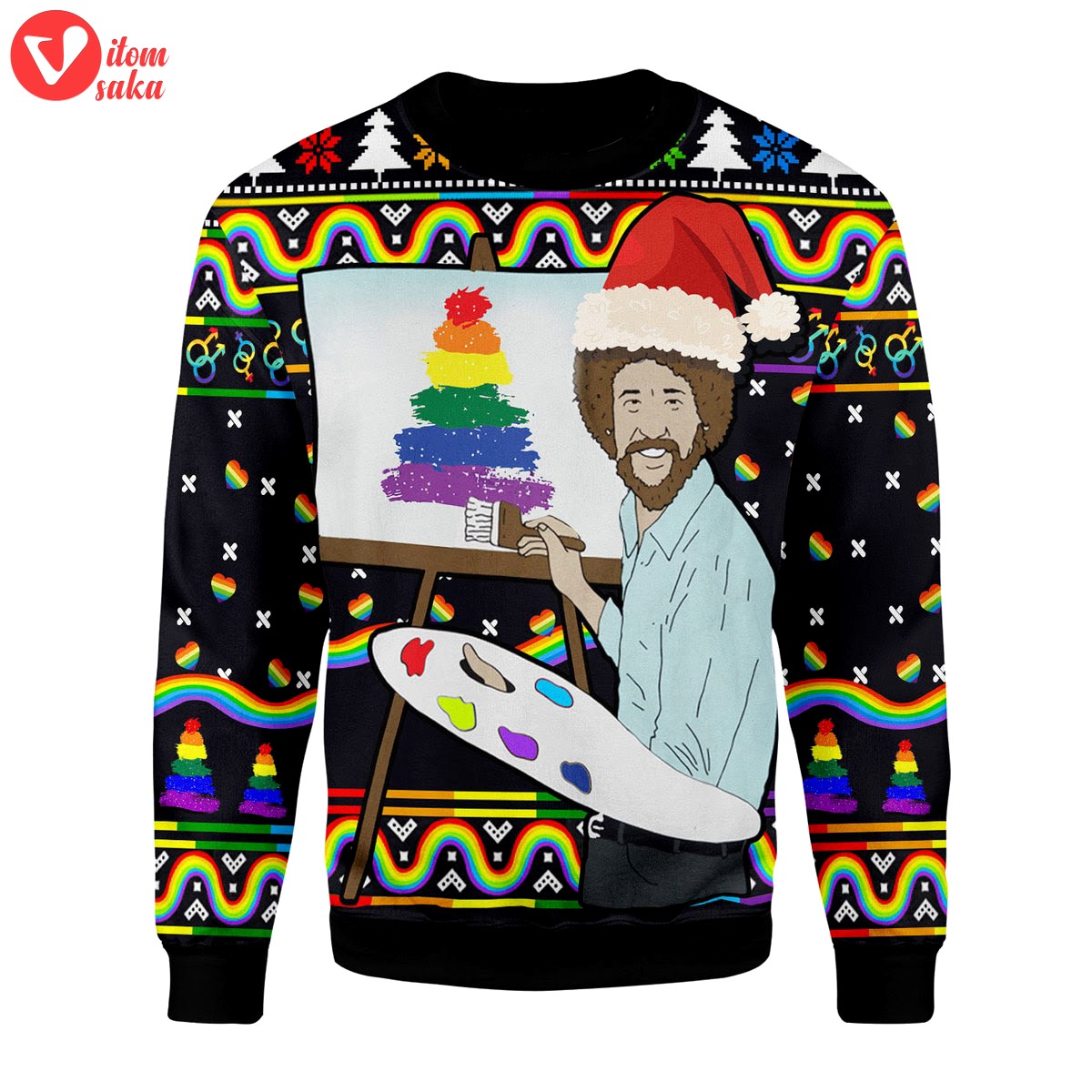 Lgbt painting christmas sweater – stormmerch exclusive