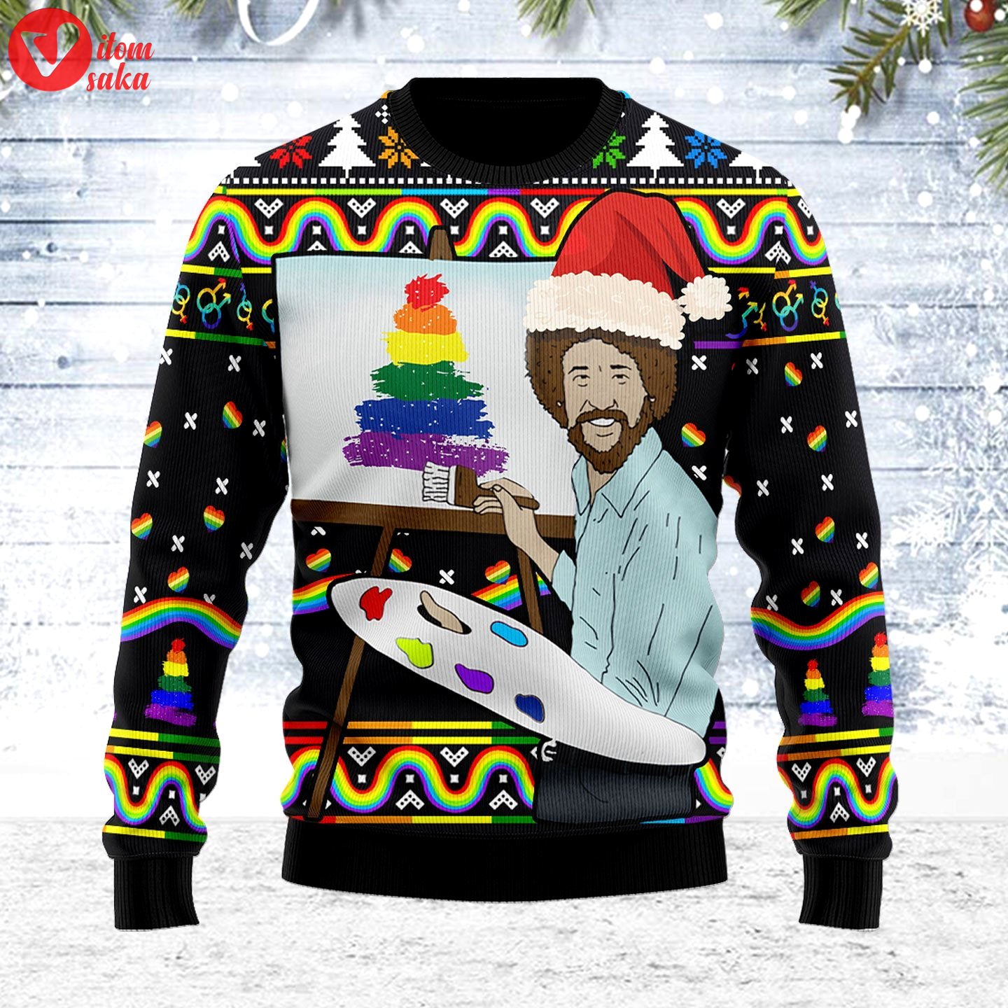 Lgbt painting ugly christmas sweater – stormmerch exclusive
