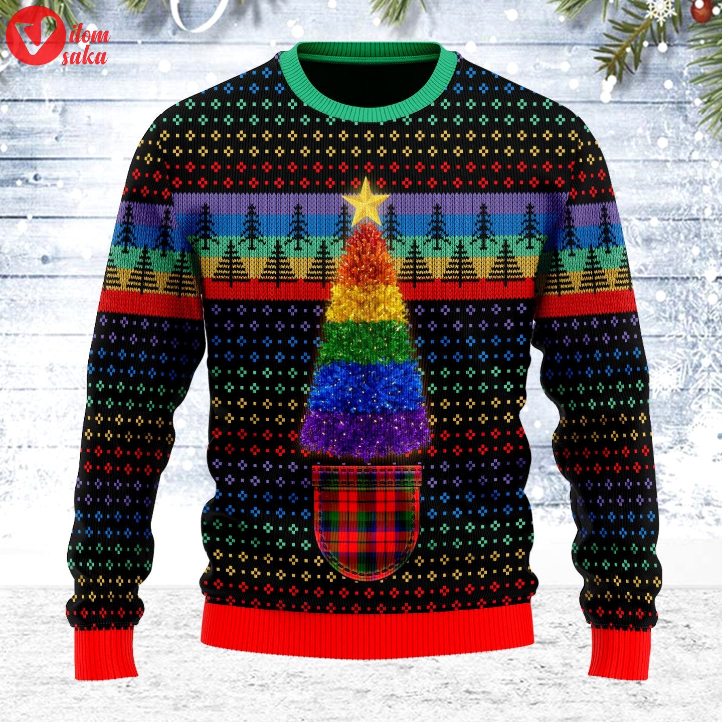 Lgbtq+ christmas tree ugly christmas sweater – stormmerch exclusive