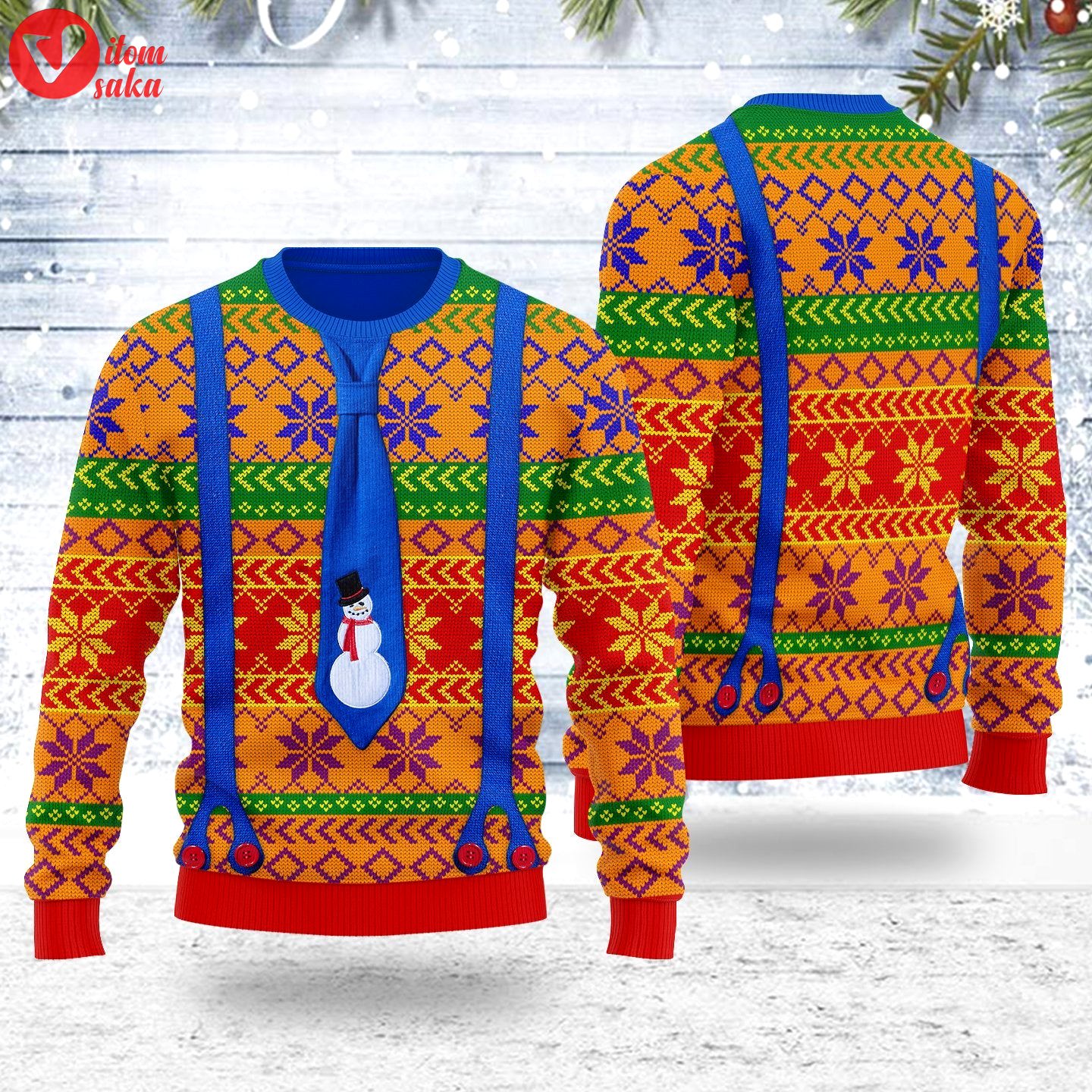 Lgbtq+ with tie and suspenders ugly christmas sweater – stormmerch exclusive