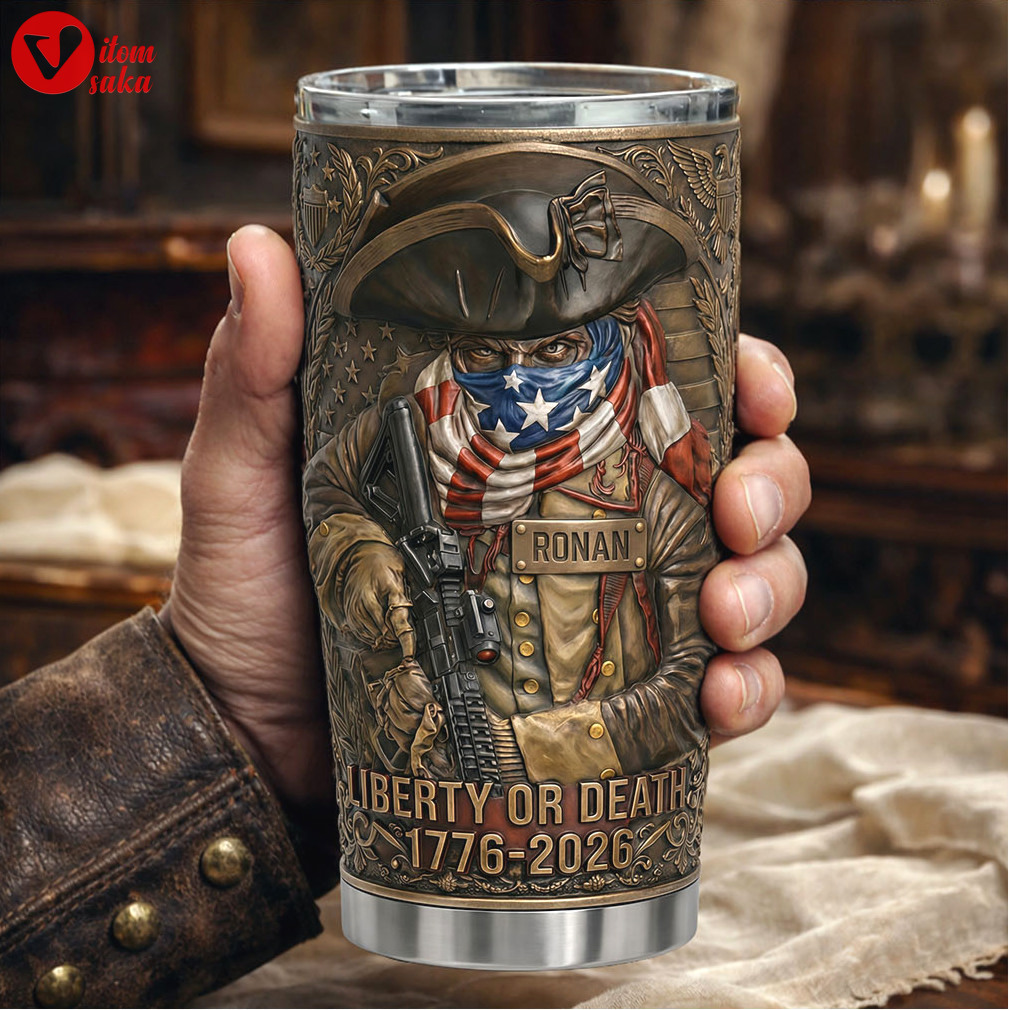 Liberty or death 1776 2026 patriotic american patriot custom name tumbler