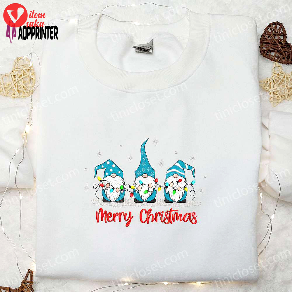Light-up winter gnomes embroidered shirt – perfect christmas gift for family