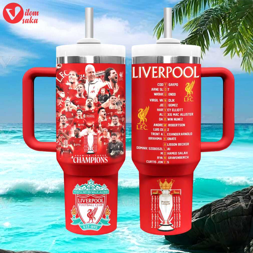 Liverpool fc premier league champions squad signature collector tumbler