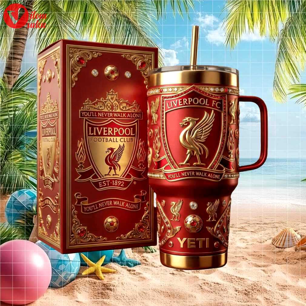 Liverpool fc you’ll never walk alone football retro 40oz sports gifts for men stainless steel insulated tumbler