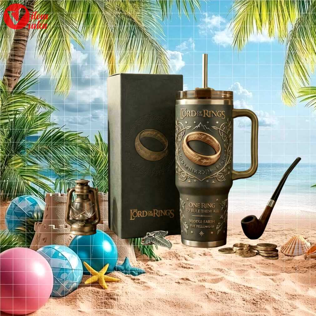 Lord of the rings one ring middle earth fellowship fantasy vintage fan gift stainless steel insulated tumbler