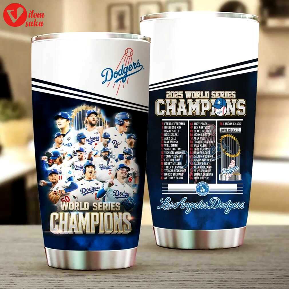 Los angeles dodgers 2025 world champions commemorative tumbler