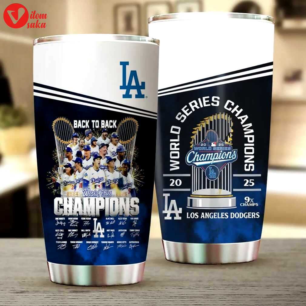 Los angeles dodgers white 2025 world series champions 20oz stainless steel tumbler