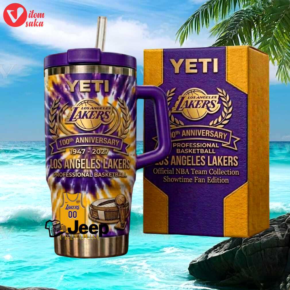 Los angeles lakers 100th anniversary 1947 2027 showtime nba fan gift stainless steel insulated tumbler