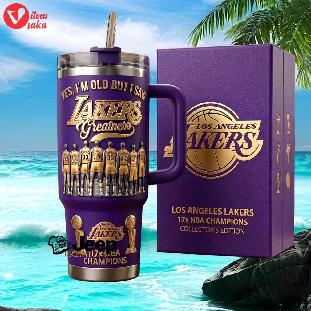 Los angeles lakers 17x nba champions greatness legends vintage fan gift stainless steel insulated tumbler