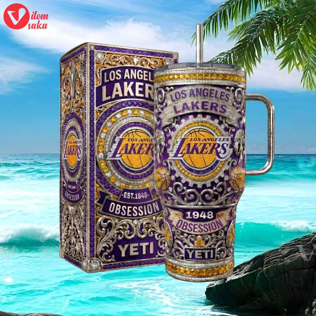 Los angeles lakers obsession crystal encrusted yeti style tumbler