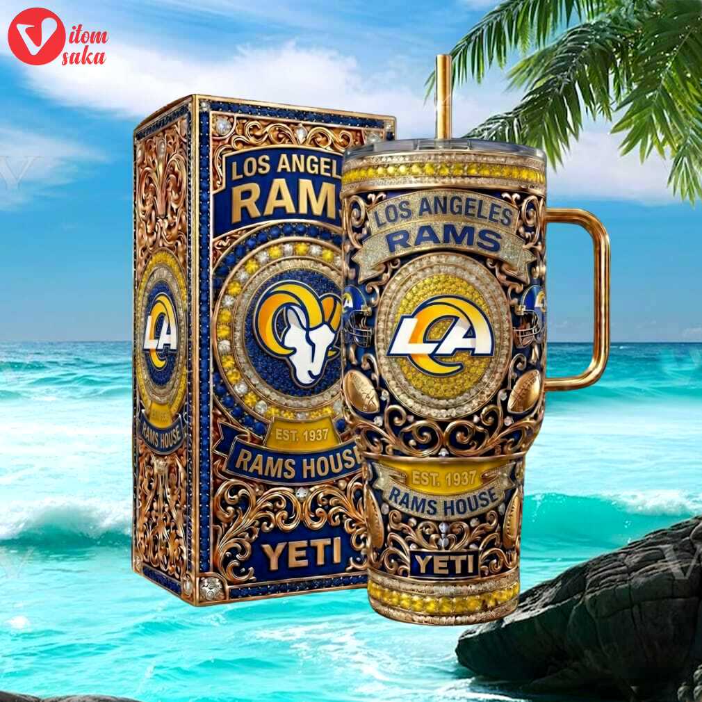 Los angeles rams house luxury crystal 40oz handle tumbler
