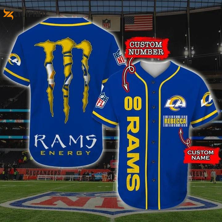 Los angeles rams personalized baseball jersey