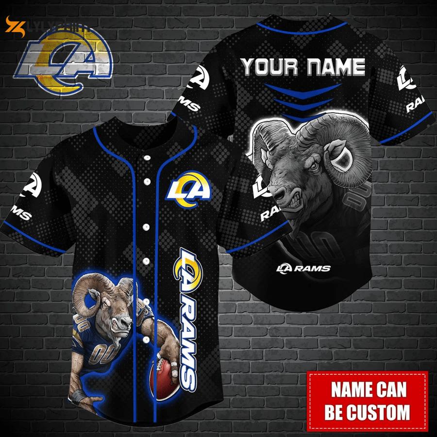 Los angeles rams personalized baseball jersey fan gifts