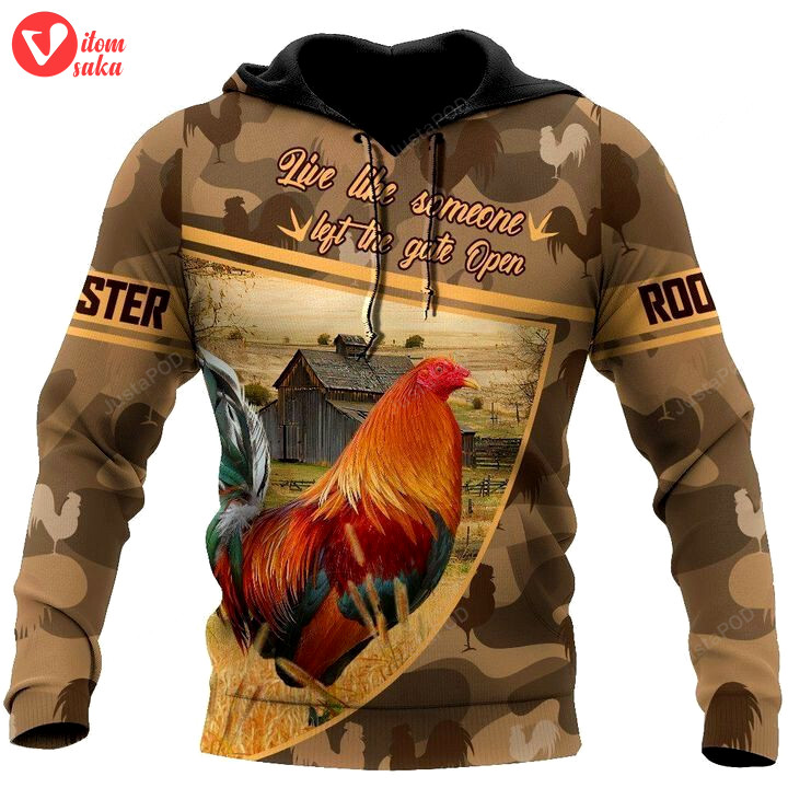 Love rooster 3d all over printed hoodie, zip- up hoodie