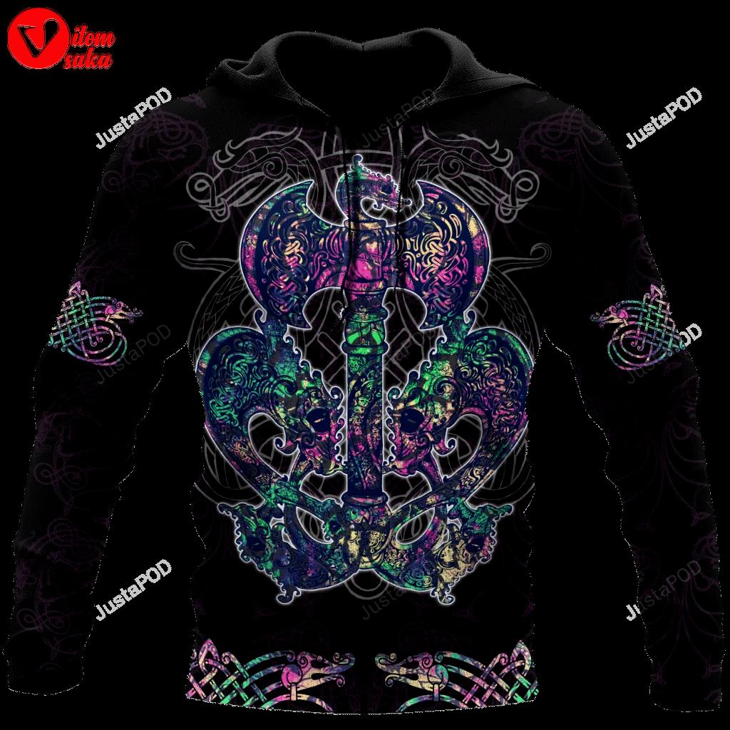 Love viking tattoos 3d all over printed hoodie, zip- up hoodie