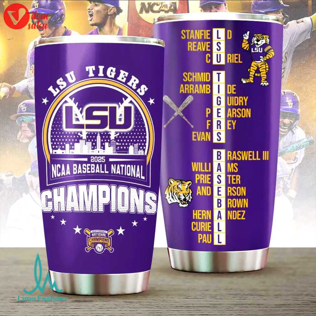 Lsu tigers 2025 ncaa baseball national champions 20 oz stainless steel tumbler