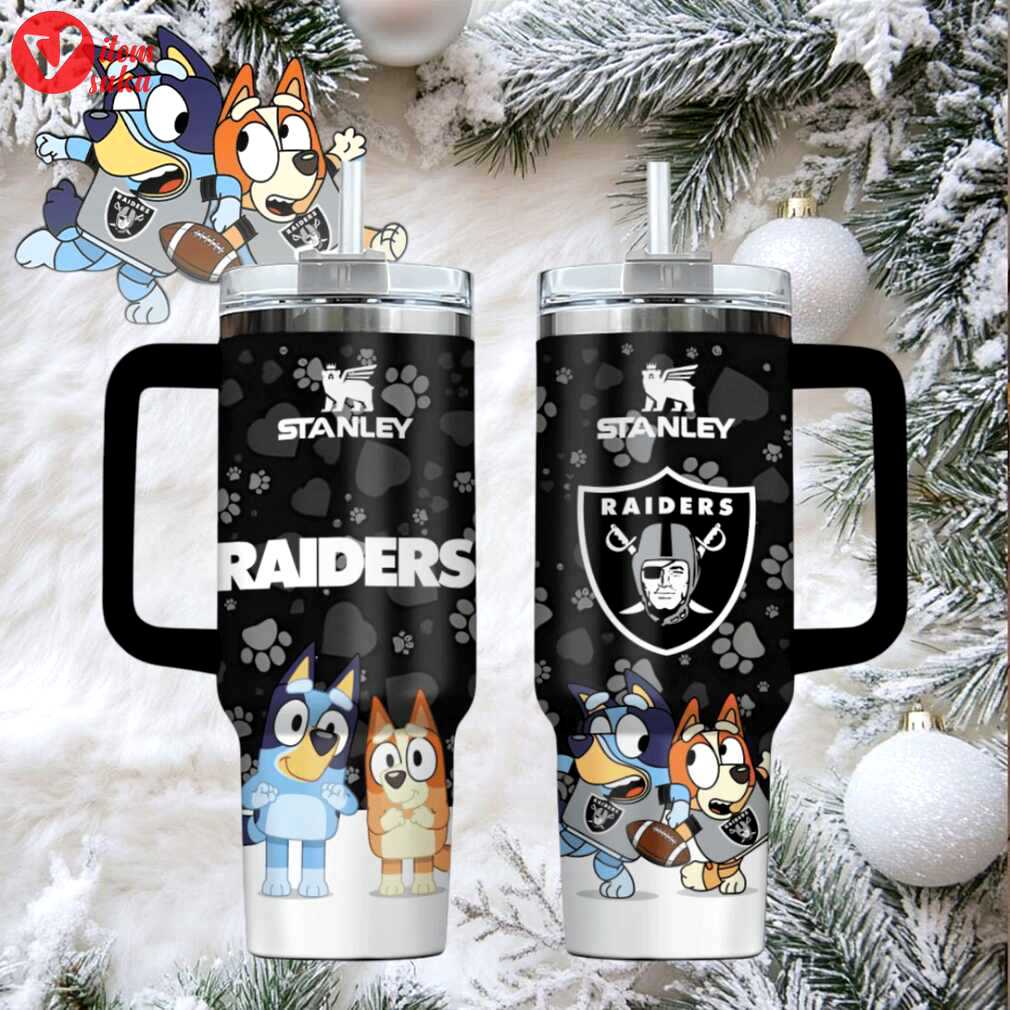 Lv raiders football x bluey custom stanley cup 40 oz 30 oz tumbler with handle