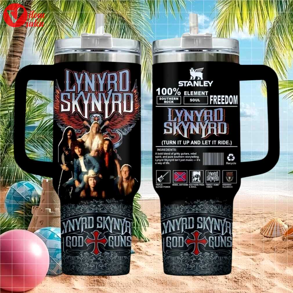 Lynyrd skynyrd god and guns southern rock retro 20oz band fan gift stainless steel insulated tumbler