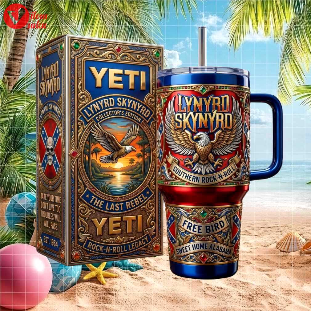 Lynyrd skynyrd the last rebel rock legacy 1964 vintage gift stainless steel insulated tumbler