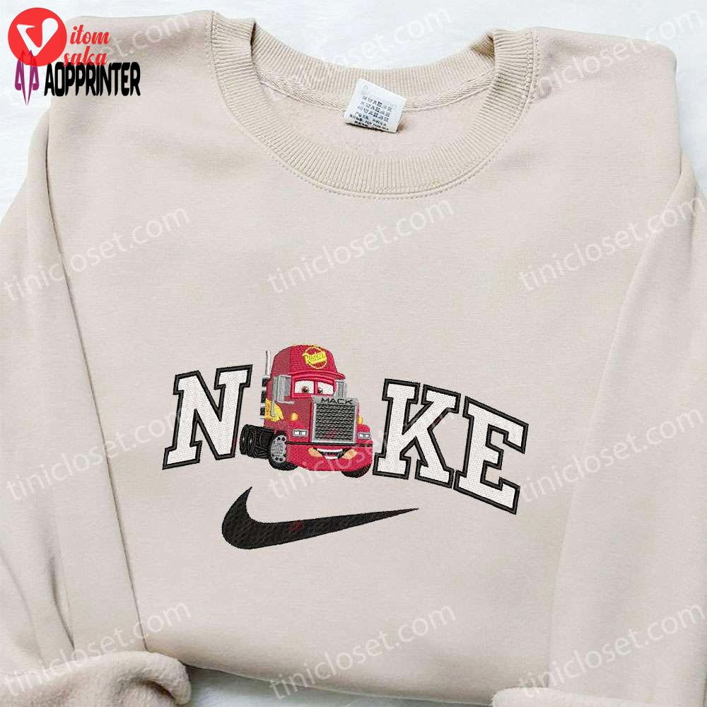 Mack truck x nike cartoon embroidered sweatshirt & disney characters t-shirt: best family gift ideas