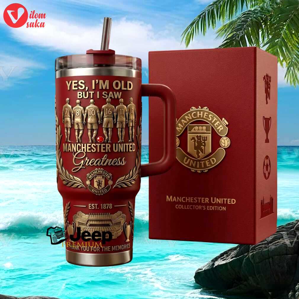 Manchester united greatness est 1878 old trafford legends football fan gift stainless steel insulated tumbler