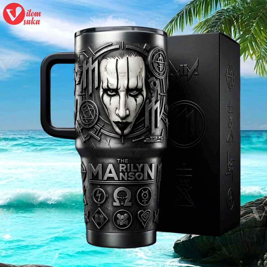 Marilyn manson 3d sculpted gothic industrial 40oz tumbler with gift box