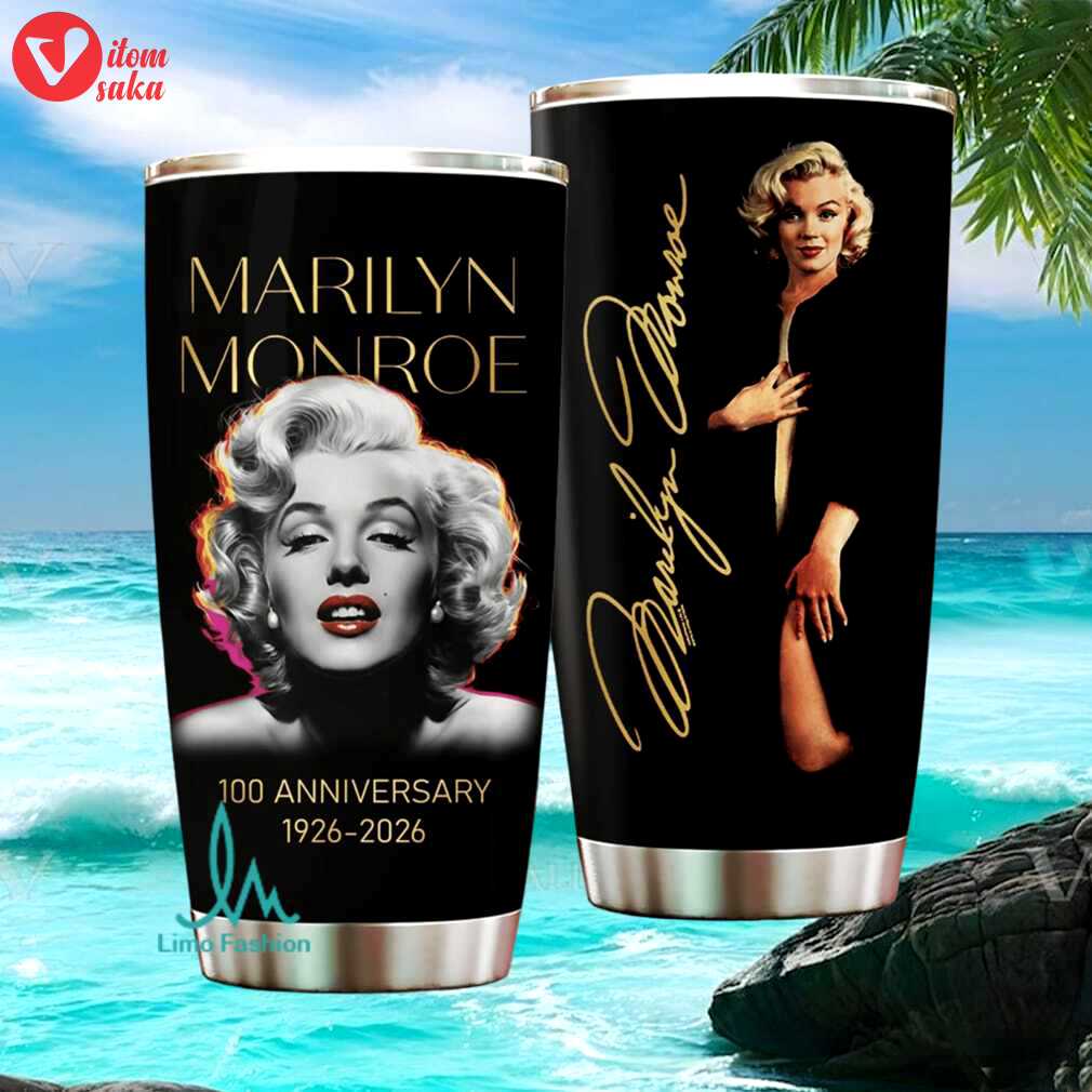 Marilyn monroe 100th anniversary 1926 2026 vintage portrait icon stainless steel insulated tumbler