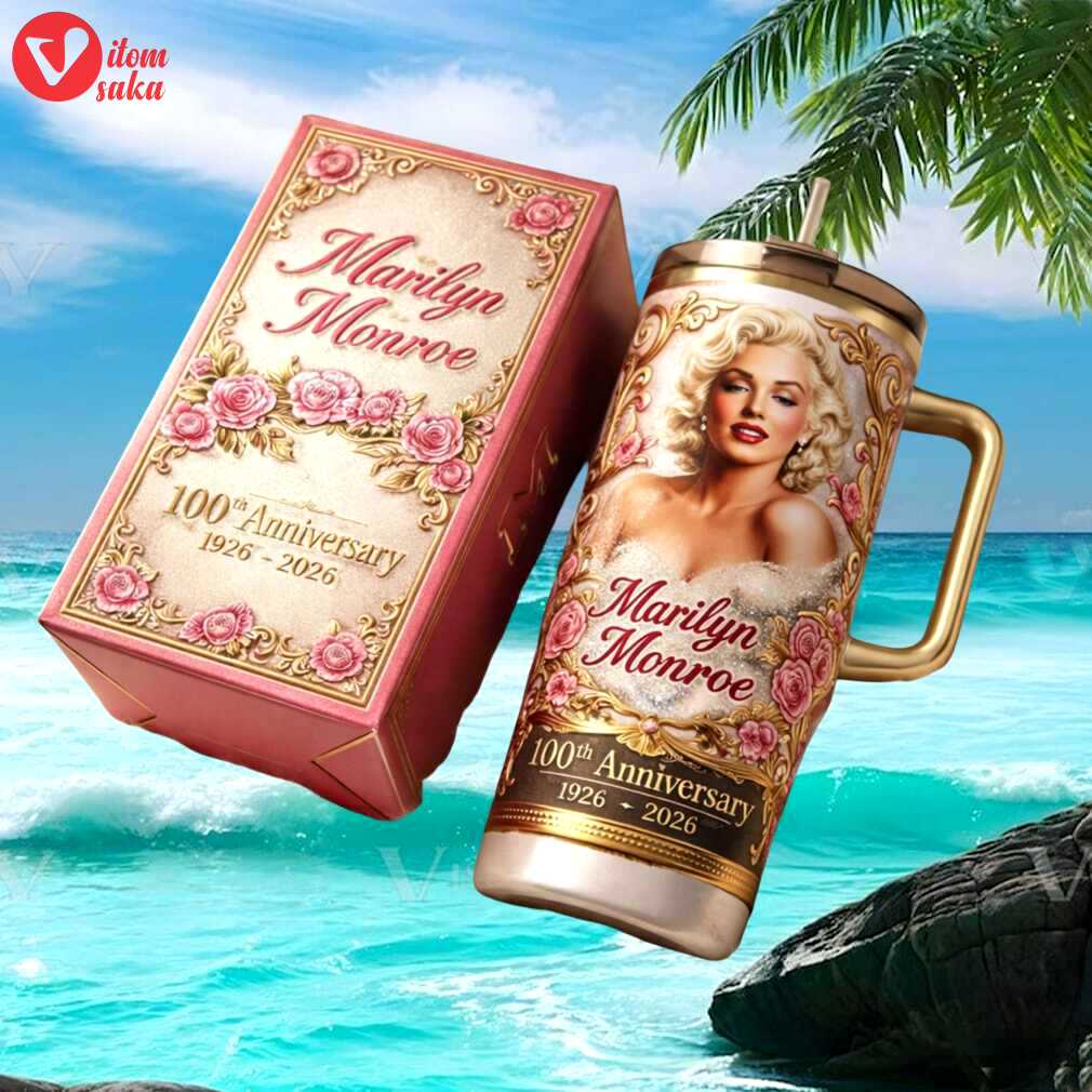Marilyn monroe 100th anniversary pink rose gold filigree collector tumbler